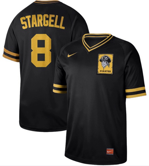 Nike Pirates #8 Willie Stargell Black Authentic Cooperstown Collection Stitched MLB Jersey