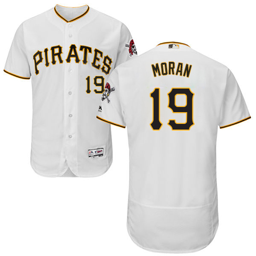Pirates #19 Colin Moran White Flexbase Authentic Collection Stitched MLB Jersey