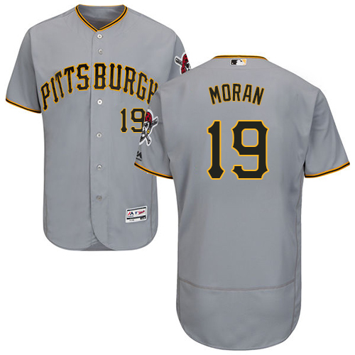 Pirates #19 Colin Moran Grey Flexbase Authentic Collection Stitched MLB Jersey