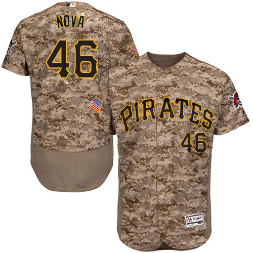 Pirates #46 Ivan Nova Camo Flexbase Authentic Collection Stitched MLB Jersey