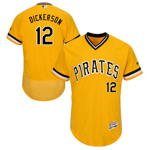 Pirates #12 Corey Dickerson Gold Flexbase Authentic Collection Stitched MLB Jersey