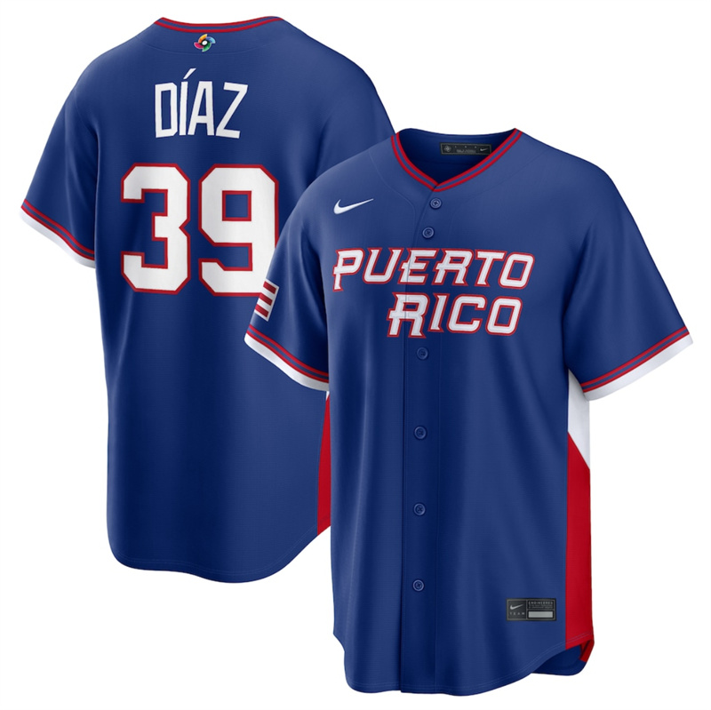 Men's Puerto Rico Baseball Custom Blue 2026 World Baseball Classic Road Stadium Stitched Jersey