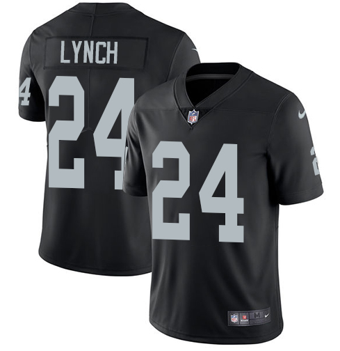 Men's Raiders #24 Marshawn Lynch Black Team Color Stitched NFL Vapor Untouchable Limited Jersey