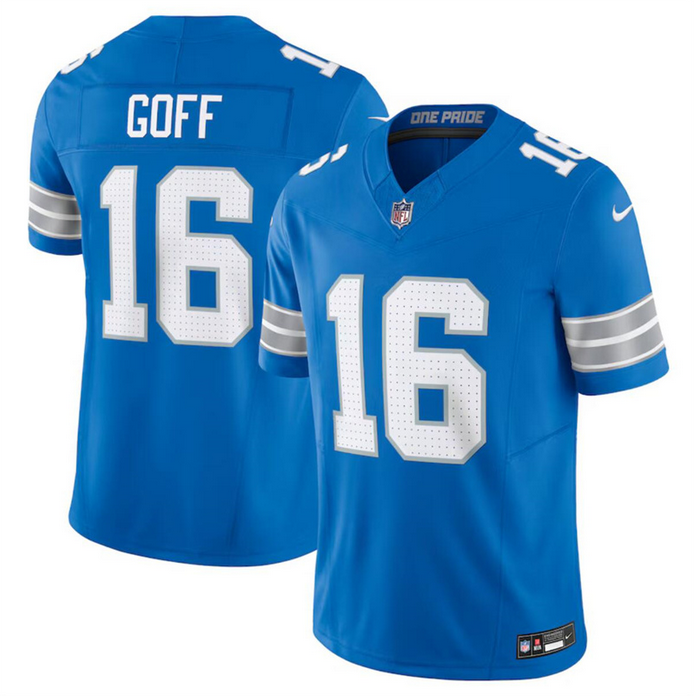 Men's Detroit Lions #16 Jared Goff Blue 2024 F.U.S.E. Vapor Limited Stitched Jersey