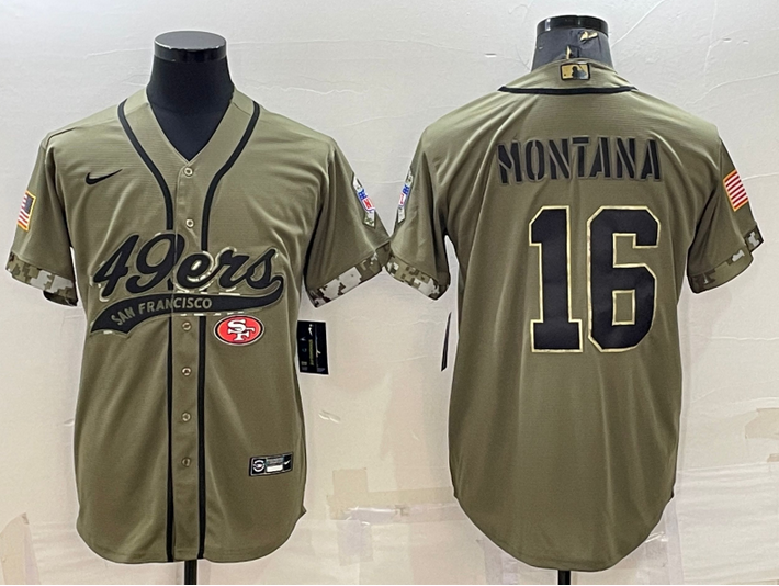 Men's San Francisco 49ers ACTIVE PLAYER Custom Army Baseball Jersey