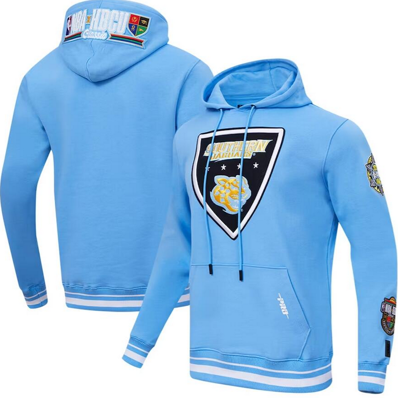 Men's Unisex Southern University Jaguars Pro Standard Light Blue 2023 NBA All-Star Game x HBCU Classic Chenille Pullover Hoodie Men's Unisex Southern University Jaguars Pro Standard Light Blue 2023 NBA All-Star Game x HBCU Classic Chenille Pullover Hoodie