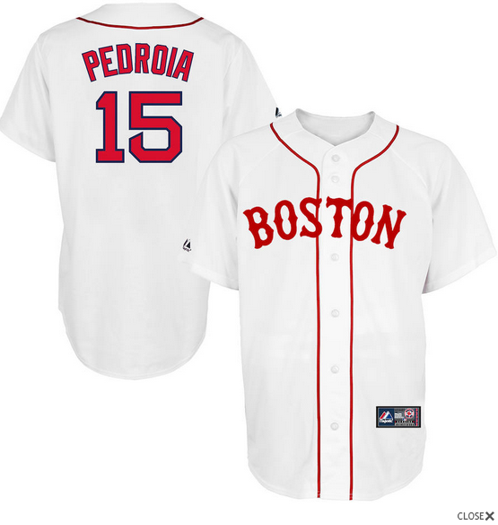 Boston Red Sox #15 Dustin Pedroia Majestic Alternate Player Jersey White