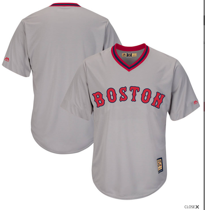 Boston Red Sox Majestic Road Cooperstown Cool Base Team Jersey Gray