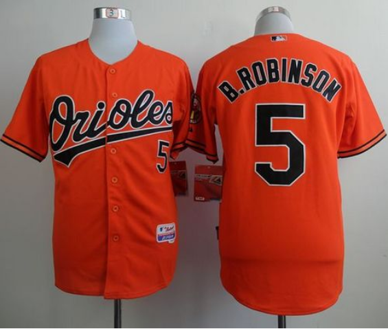 Orioles #5 Brooks Robinson Orange Cool Base Stitched MLB Jersey