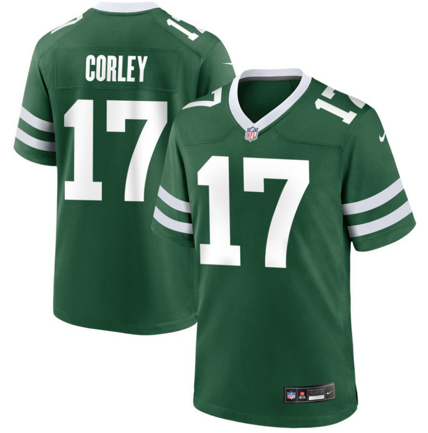 Men's New York Jets #17 Malachi Corley Green Limited Stitched Jersey