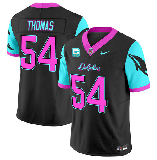 Men's Miami Dolphins Custom Black F.U.S.E. With 4-star C Patch "Miami Vice" Vapor Limited Stitched Football Jersey