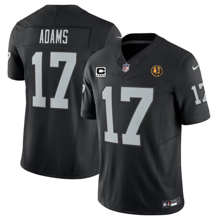 Men's Las Vegas Raiders #17 Davante Adams Black 2023 F.U.S.E. With 4-star C Patch And John Madden Patch Vapor Limited Stitched Football Jersey