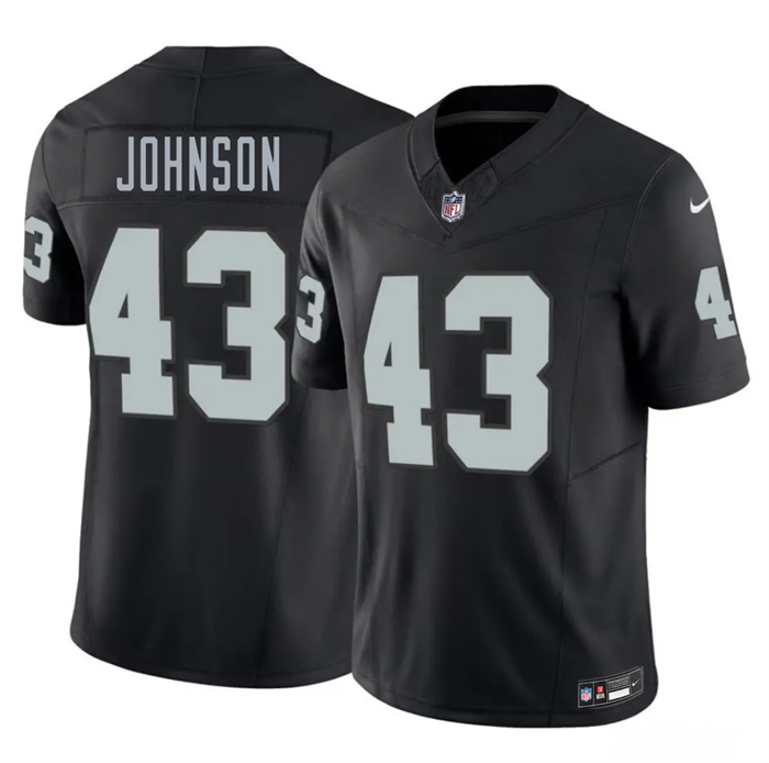 Men's Las Vegas Raiders #43 Dalton Johnson Black 2026 Draft F.U.S.E. Vapor Untouchable Limited Stitched Football Jersey