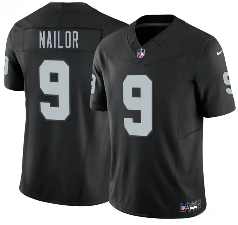 Men's Las Vegas Raiders #9 Jalen Nailor Black 2026 F.U.S.E. Vapor Untouchable Limited Stitched Football Jersey