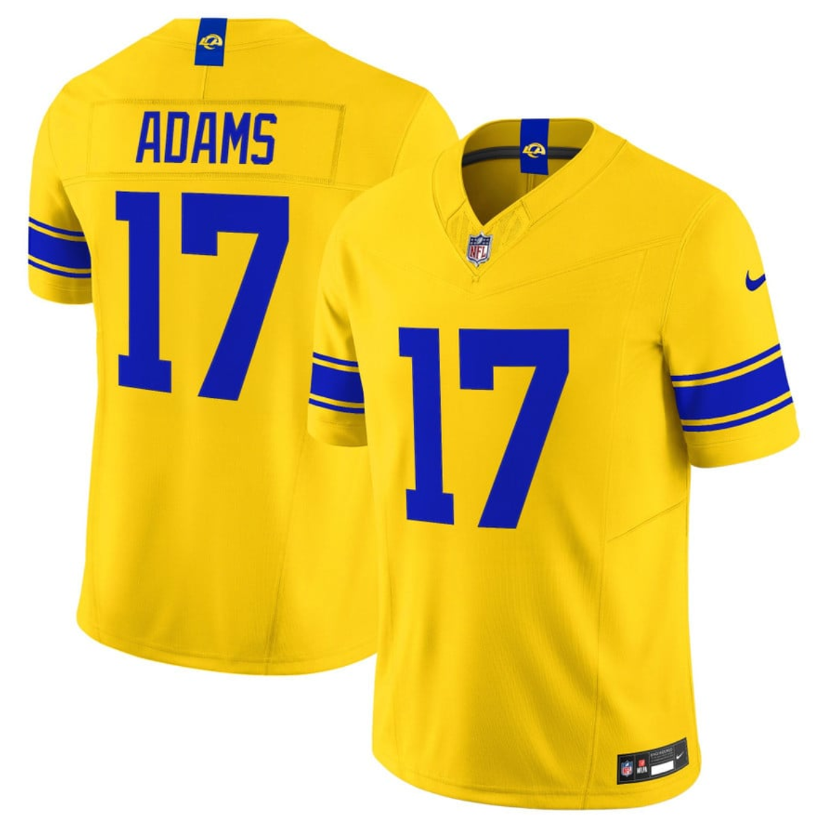 Men's Los Angeles Rams #17 Davante Adams Gold Classic Sol 2026 F.U.S.E. Vapor Limited Stitched Football Jersey