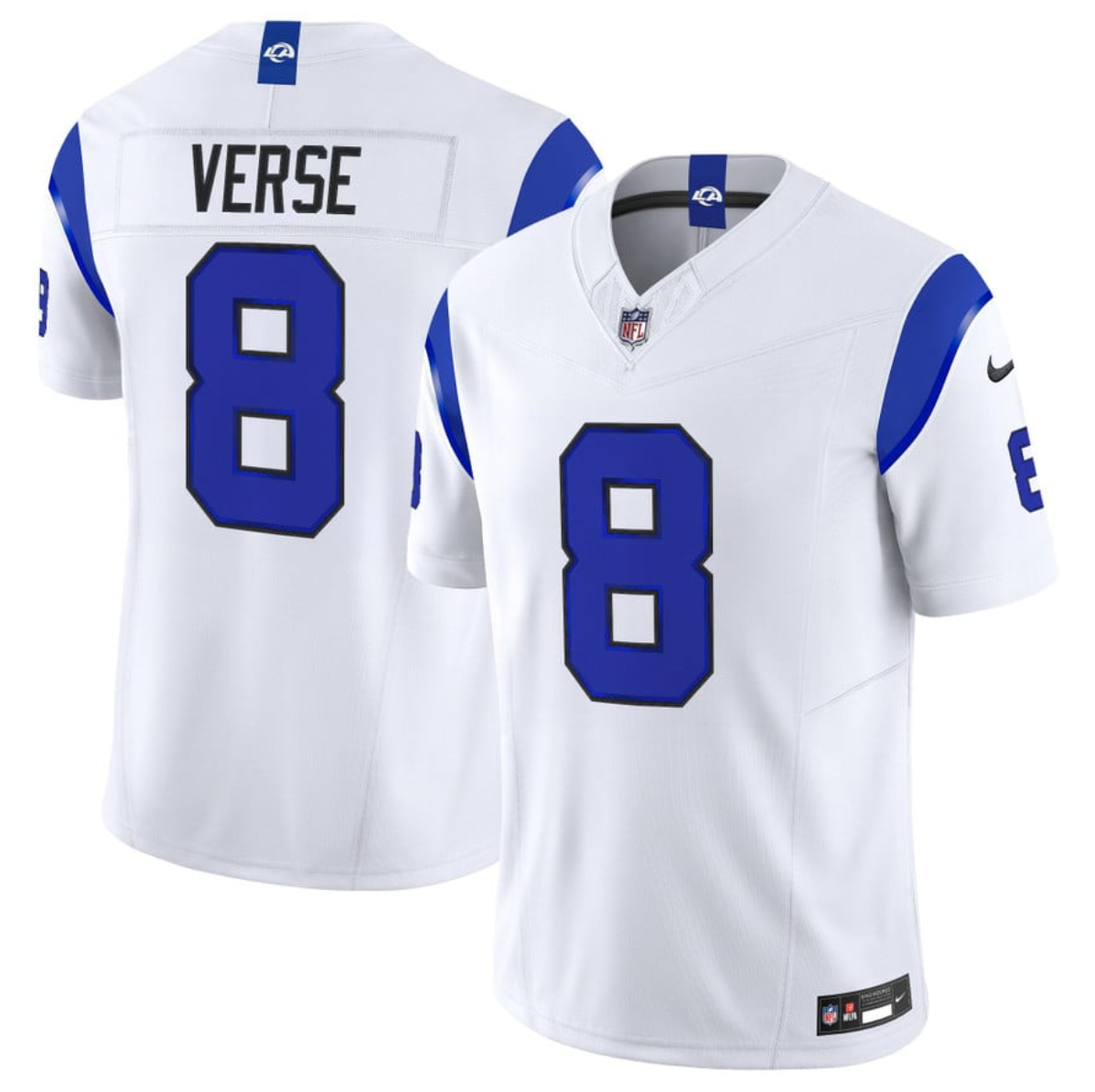 Men's Los Angeles Rams #8 Jared Verse White Fearsome 2026 F.U.S.E. Vapor Limited Stitched Football Jersey