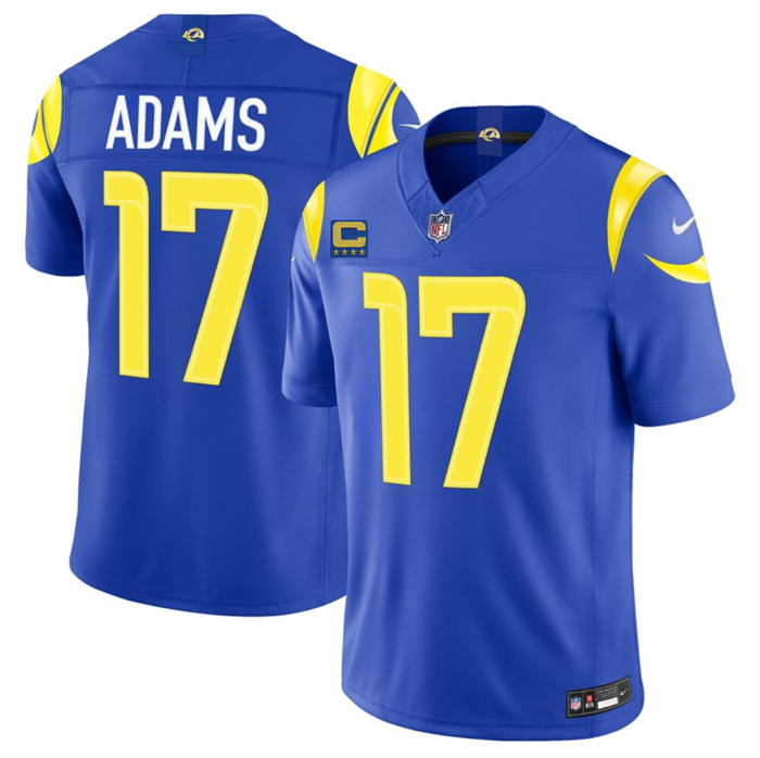 Men's Los Angeles Rams #17 Davante Adams Royal 2026 F.U.S.E. 4-Star C Patch Vapor Limited Stitched Football Jersey