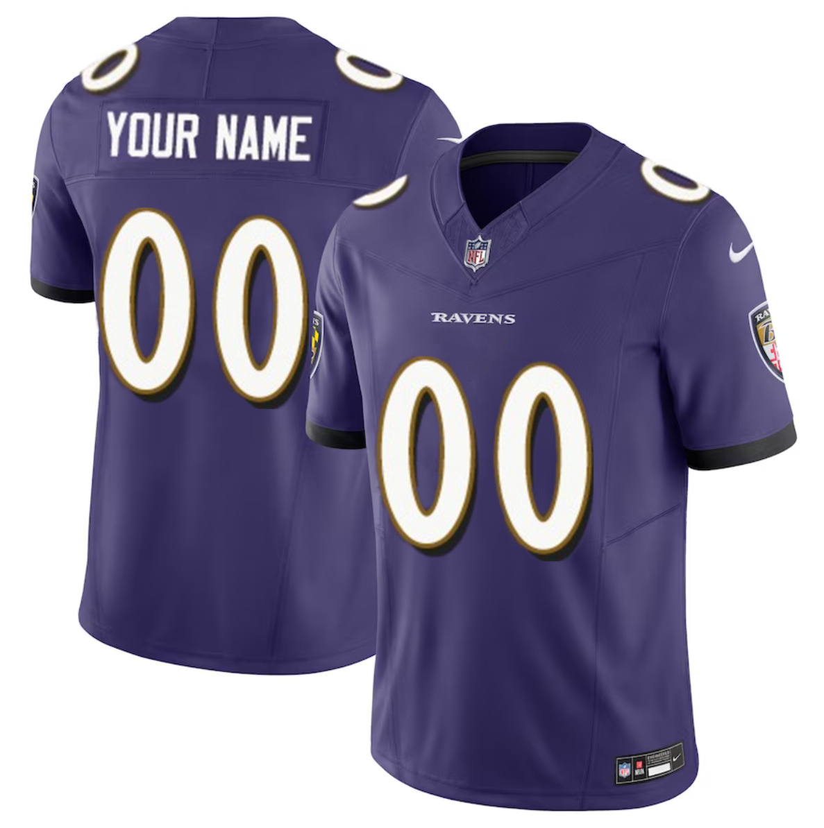 Men's Baltimore Ravens Active Player Custom Purple 2023 F.U.S.E Alternate Vapor Untouchable Limited Football Jersey