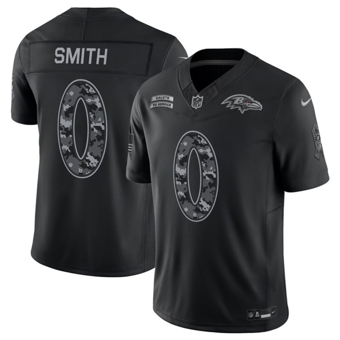 Men's Baltimore Ravens #0 Roquan Smith Black F.U.S.E. 2026 Salute to Service Limited Stitched Football Jersey