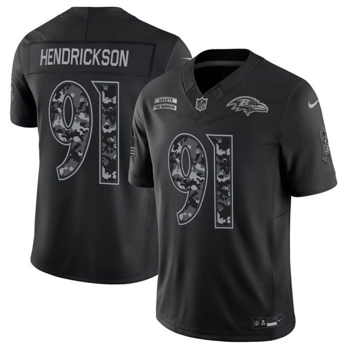Men's Baltimore Ravens #91 Trey Hendrickson Black F.U.S.E. 2026 Salute to Service Limited Stitched Football Jersey