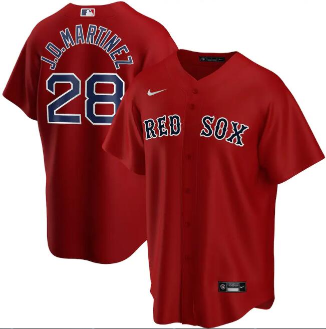 Men's Boston Red Sox #28 J.D. Martinez Red MLB Cool Base Stitched Jersey