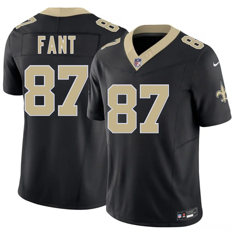 Men's New Orleans Saints #87 Noah Fant Black 2026 F.U.S.E Vapor Limited Stitched Football Jersey