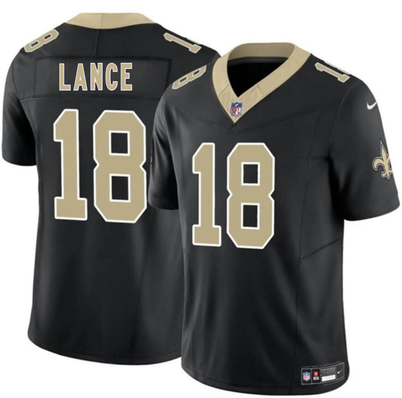 Men's New Orleans Saints #18 Bryce Lance Black 2026 F.U.S.E Vapor Limited Stitched Football Jersey