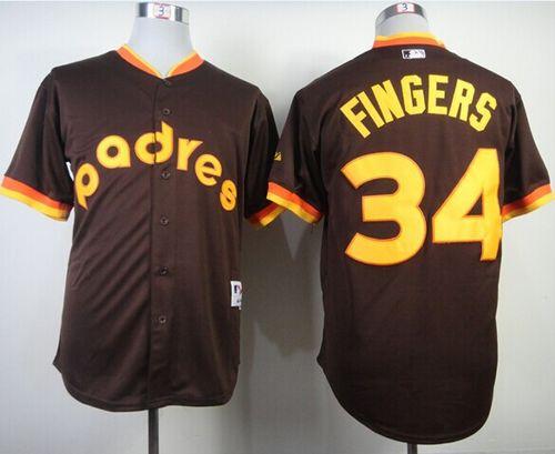 Padres #34 Rollie Fingers Coffee 1984 Turn Back The Clock Stitched MLB Jersey Padres #34 Rollie Fingers Coffee 1984 Turn Back The Clock Stitched MLB Jersey
