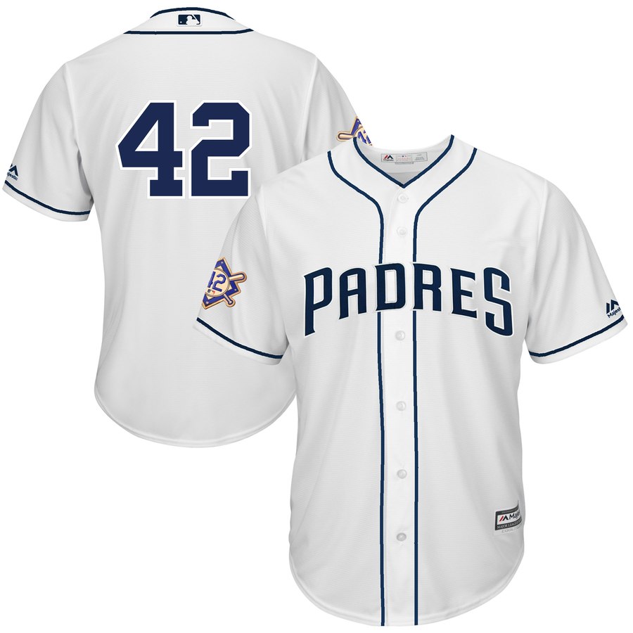 San Diego Padres #42 Majestic 2019 Jackie Robinson Day Official Cool Base Jersey White