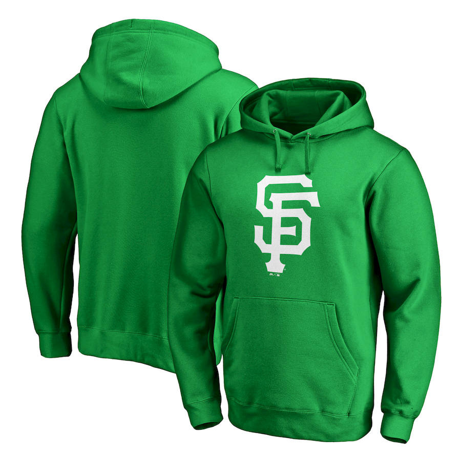San Francisco Giants Majestic St. Patrick's Day White Logo Pullover Hoodie Kelly Green