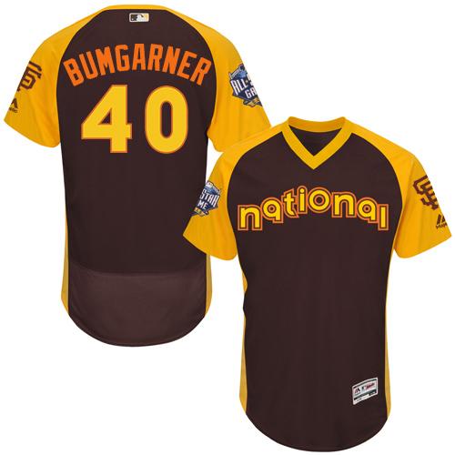 Giants #40 Madison Bumgarner Brown Flexbase Authentic Collection 2016 All-Star National League Stitched MLB Jersey