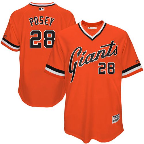 Giants #28 Buster Posey Orange 1978 Turn Back The Clock Stitched MLB Jersey