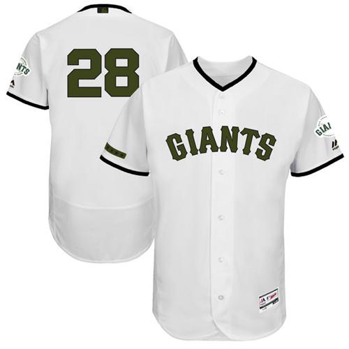 Giants #28 Buster Posey White Flexbase Authentic Collection Memorial Day Stitched MLB Jersey