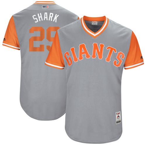 Giants #29 Jeff Samardzija Gray "Shark" Players Weekend Authentic Stitched MLB Jersey