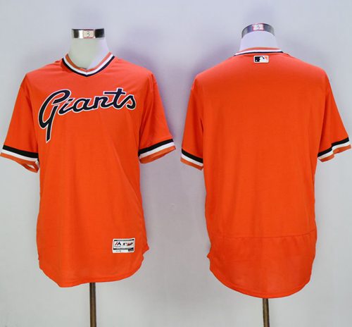 Giants Blank Orange Flexbase Authentic Collection Cooperstown Stitched MLB Jersey