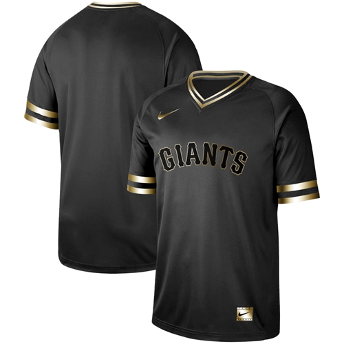 Nike Giants Blank Black Gold Authentic Stitched MLB Jersey