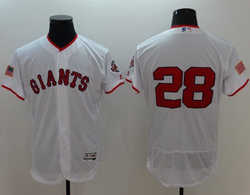 Giants #28 Buster Posey White Fashion Stars & Stripes Flexbase Authentic Stitched MLB Jersey