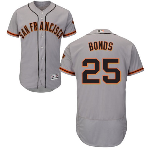 Giants #25 Barry Bonds Grey Flexbase Authentic Collection Road Stitched MLB Jersey