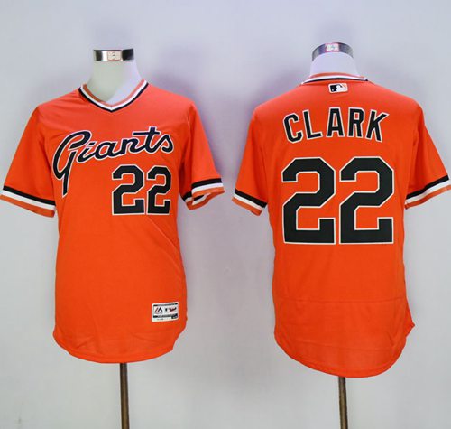 Giants #22 Will Clark Orange Flexbase Authentic Collection Cooperstown Stitched MLB Jersey