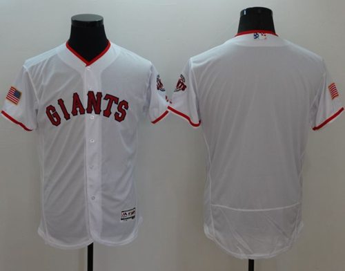 Giants Blank White Fashion Stars & Stripes Flexbase Authentic Stitched MLB Jersey