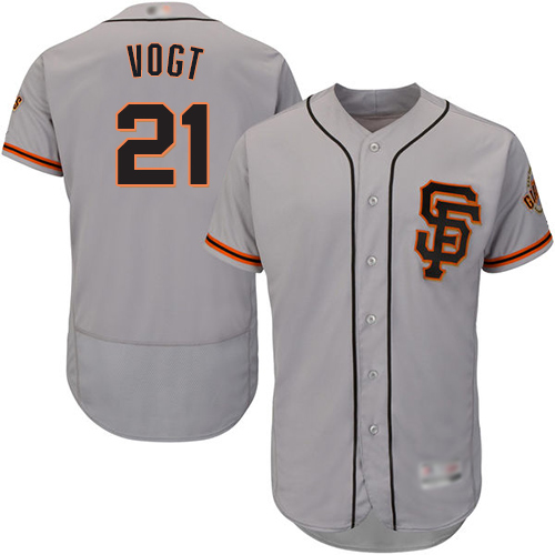 Giants #21 Stephen Vogt Grey Flexbase Authentic Collection Road 2 Stitched MLB Jersey
