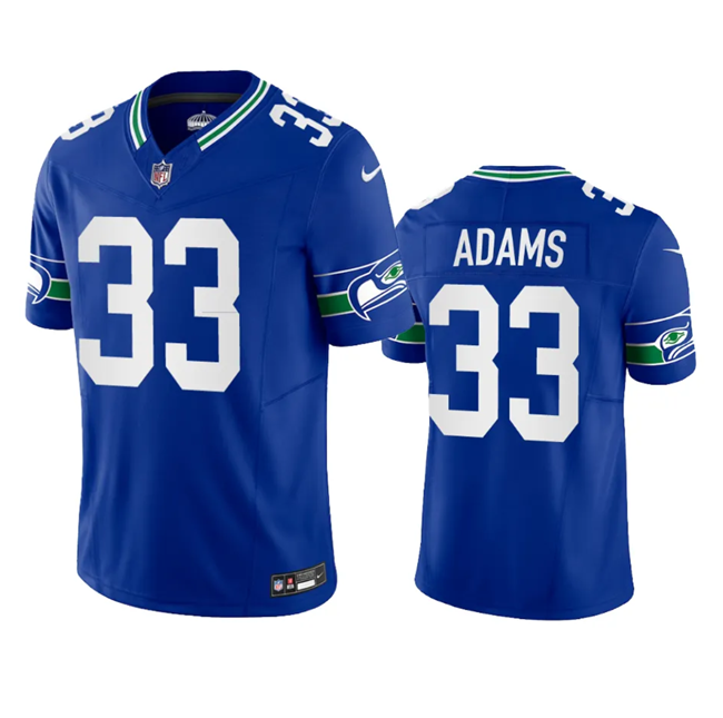 Men's Seattle Seahawks #33 Jamal Adams Royal 2023 F.U.S.E. Vapor Limited Throwback Stitched Jersey Men's Seattle Seahawks #33 Jamal Adams Royal 2023 F.U.S.E. Vapor Limited Throwback Stitched Jersey