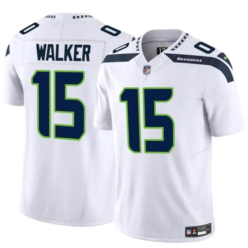 Men's Seattle Seahawks #15 P.J. Walker White 2024 F.U.S.E Vapor Limited Stitched Football Jersey