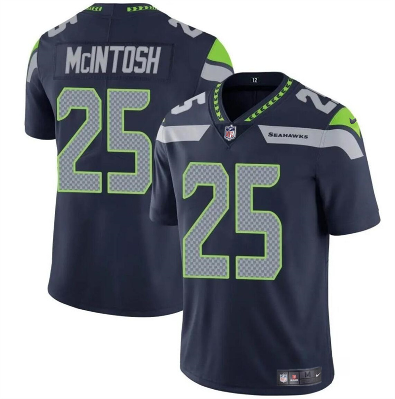 Men's Seattle Seahawks #25 Kenny McIntosh Navy Vapor Limited Stitched Football Jersey