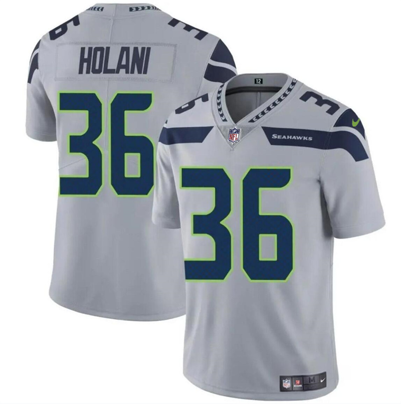 Men's Seattle Seahawks #36 George Holani White Vapor Limited Stitched Football Jersey