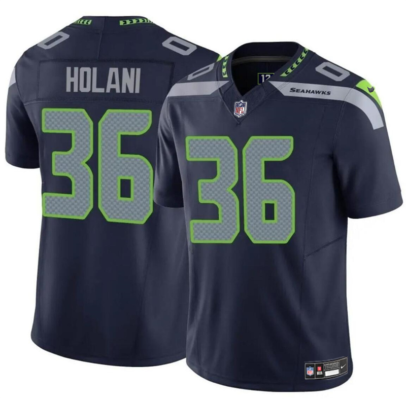 Men's Seattle Seahawks #36 George Holani Navy F.U.S.E Vapor Limited Stitched Football Jersey