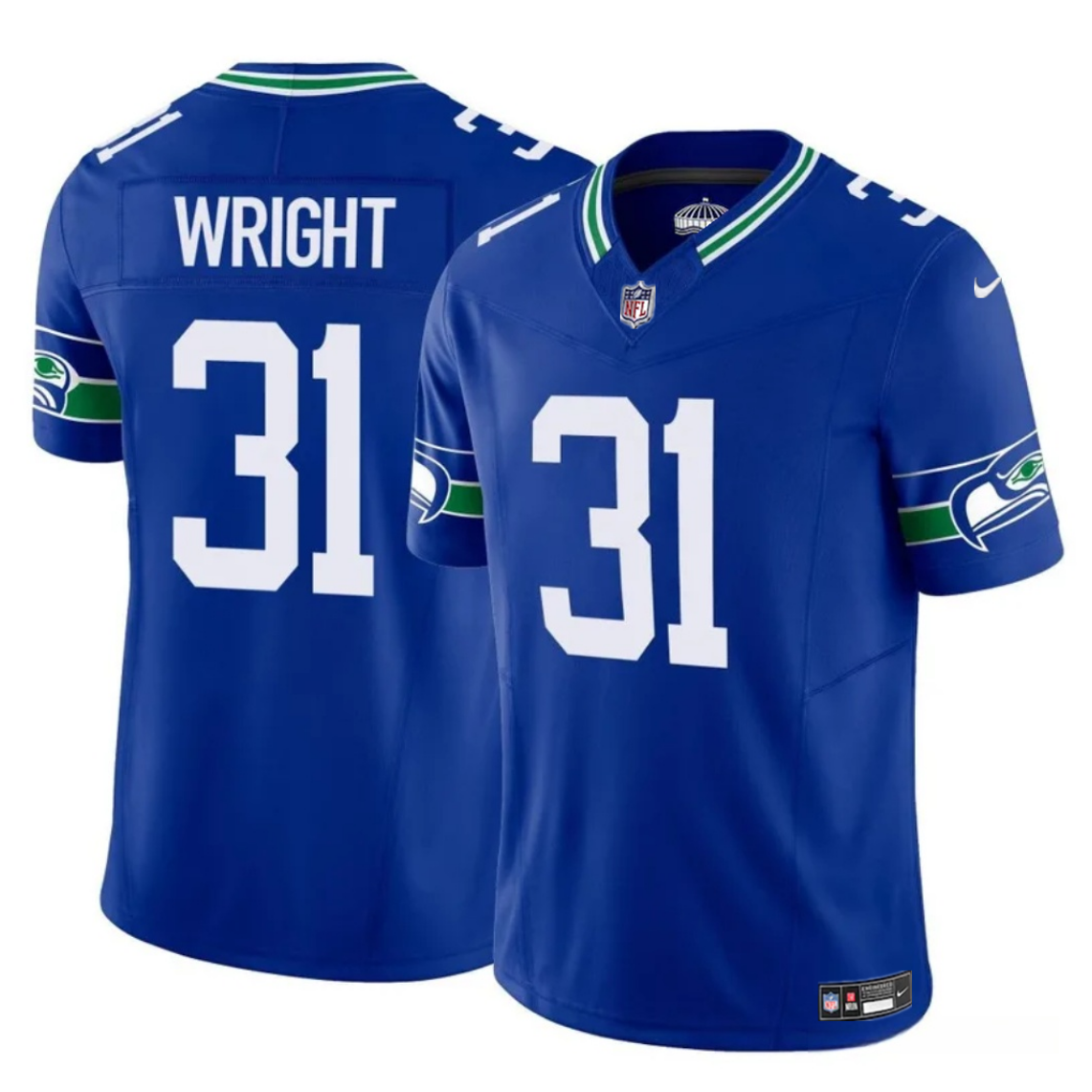Men's Seattle Seahawks #31 Jacardia Wright Royal 2025 F.U.S.E Throwback Vapor Limited Stitched Football Jersey