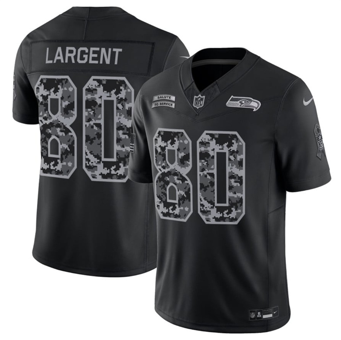 Men's Seattle Seahawks #80 Steve Largent Black F.U.S.E. 2026 Salute to Service Limited Stitched Football Jersey