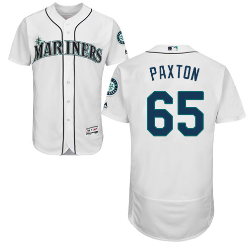 Mariners #65 James Paxton White Flexbase Authentic Collection Stitched MLB Jersey