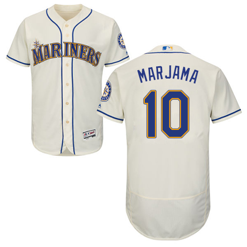 Mariners #10 Mike Marjama Cream Flexbase Authentic Collection Stitched MLB Jersey